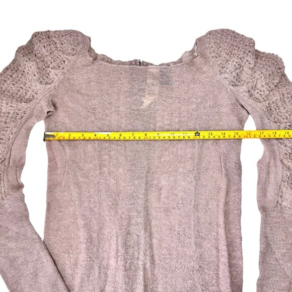 NWOT Bird by Juicy Couture Alpaca Sweater Sz M Puff Sleeve Zip Back Coquette - Picture 8 of 11